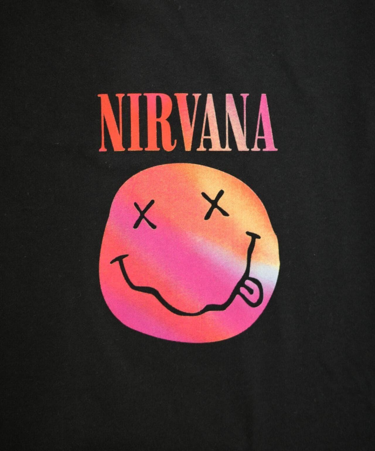 NIRVANA/涅槃 漸變笑臉 長袖T恤 襯衫