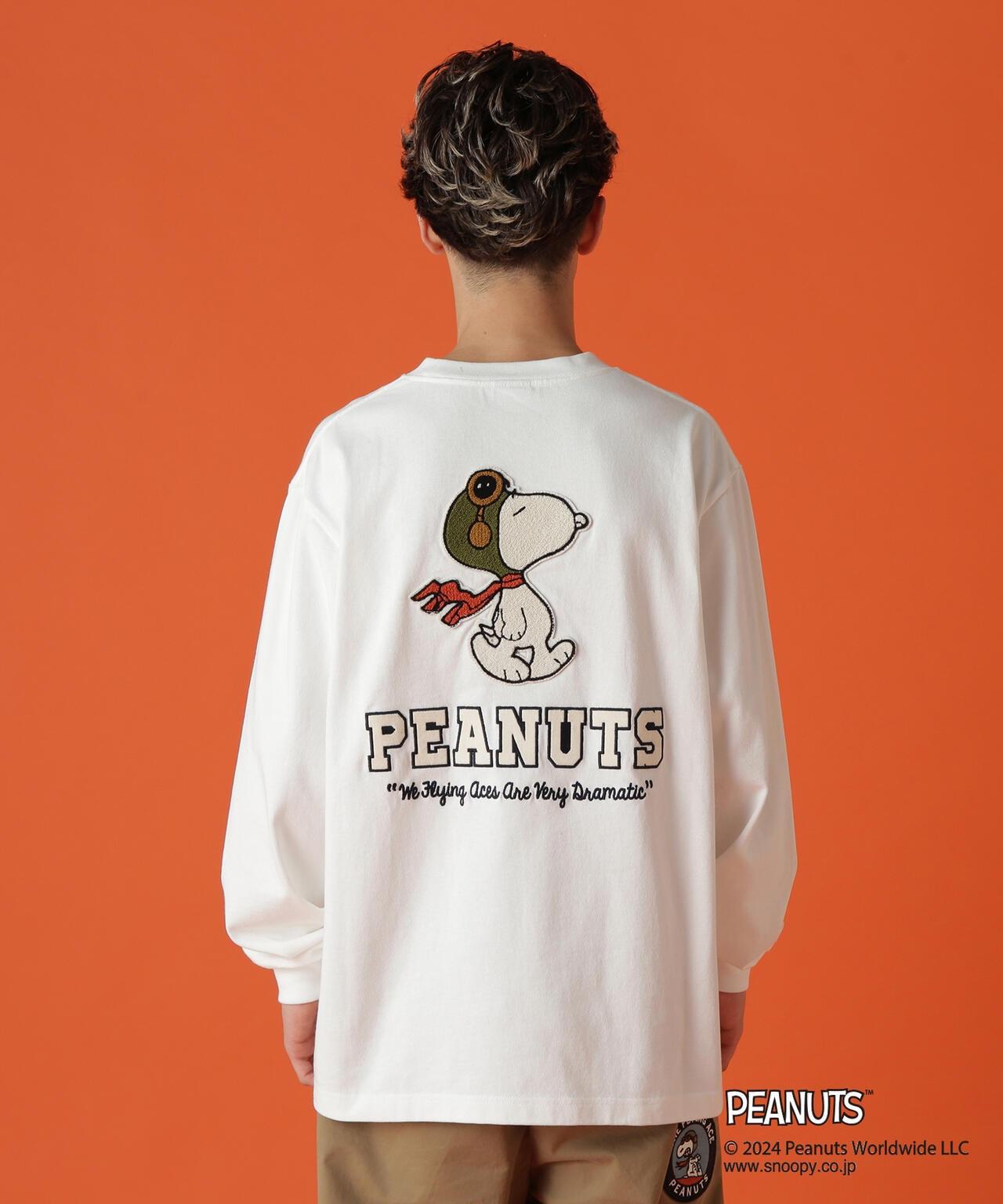 《AVIREX × 《PEANUTS》長袖T恤 "飛行王牌"