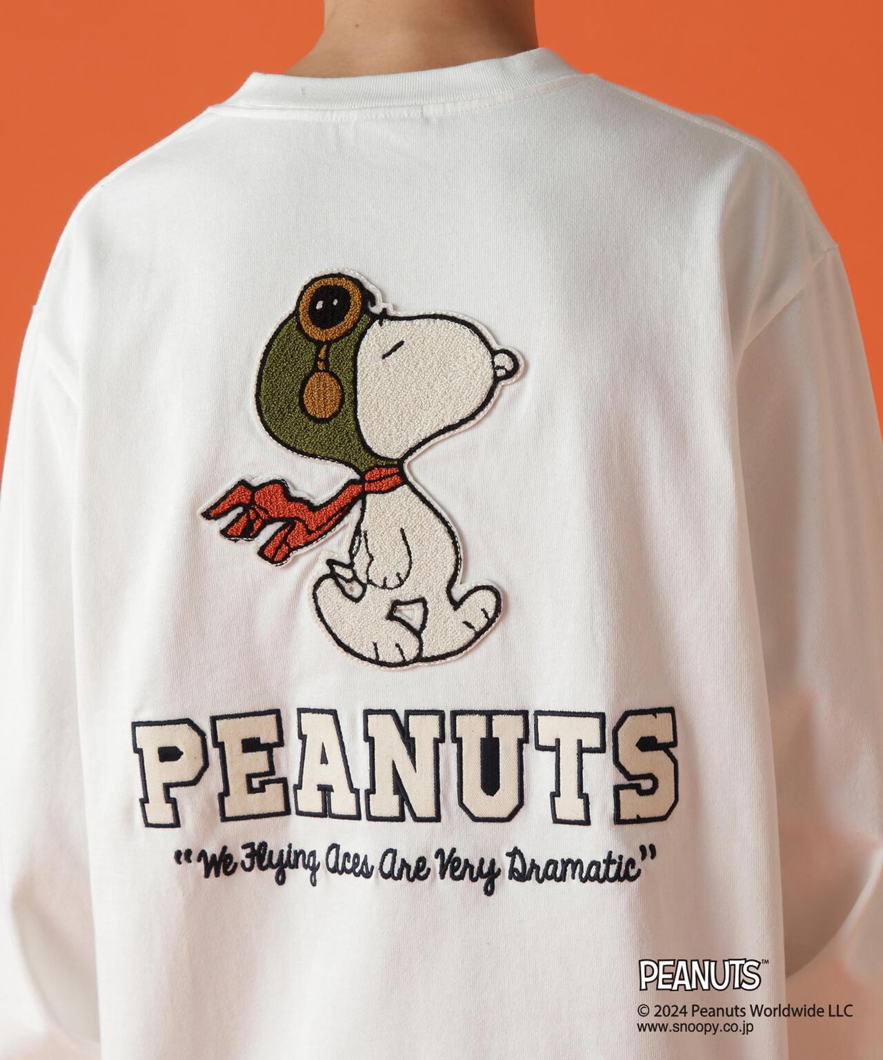 《AVIREX × 《PEANUTS》長袖T恤 "飛行王牌"