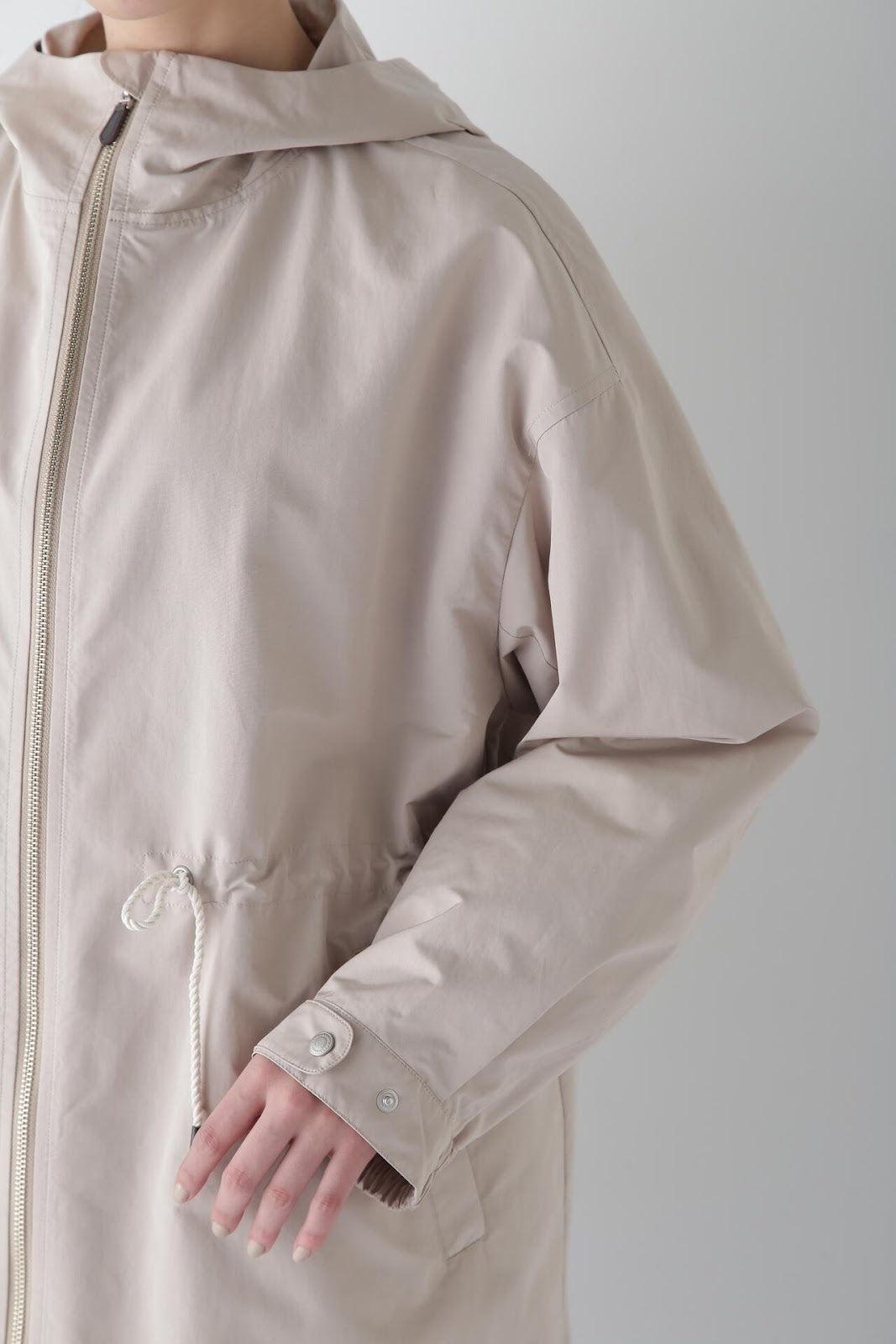 弱撥水塔夫塔風衣大衣