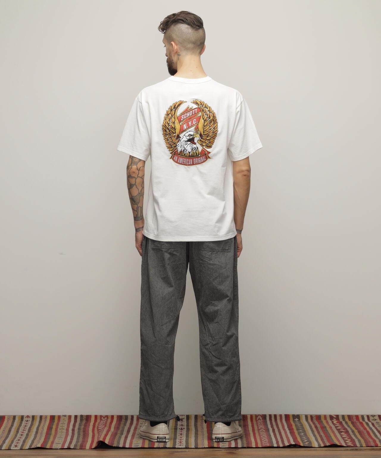 T恤 "鷹和絲帶刺繡"