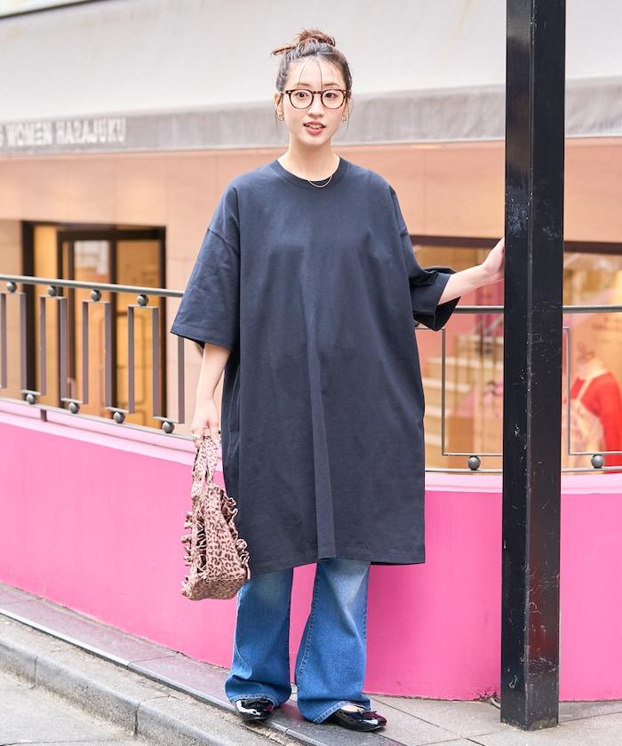 大尺寸T恤短袖迷你連衣裙