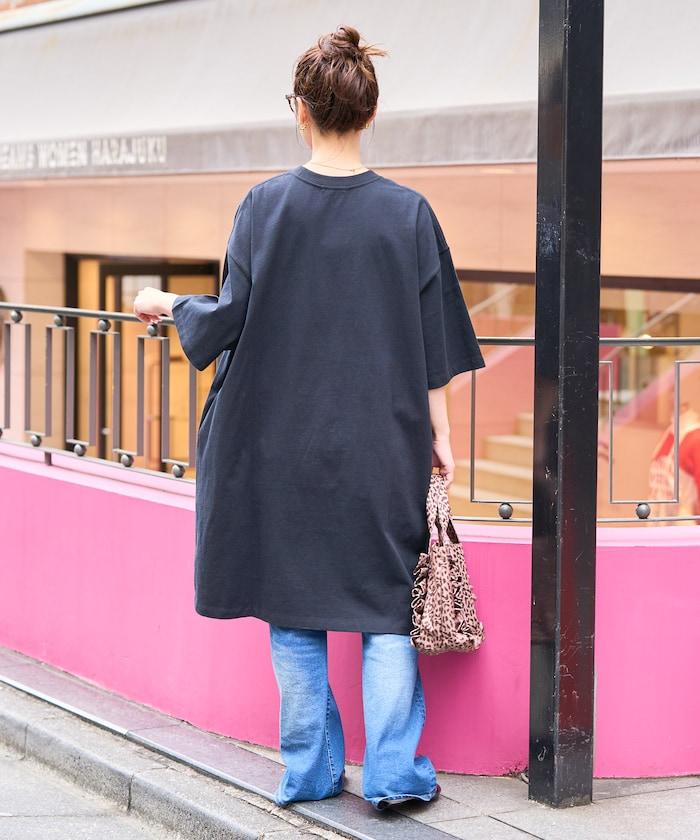 大尺寸T恤短袖迷你連衣裙