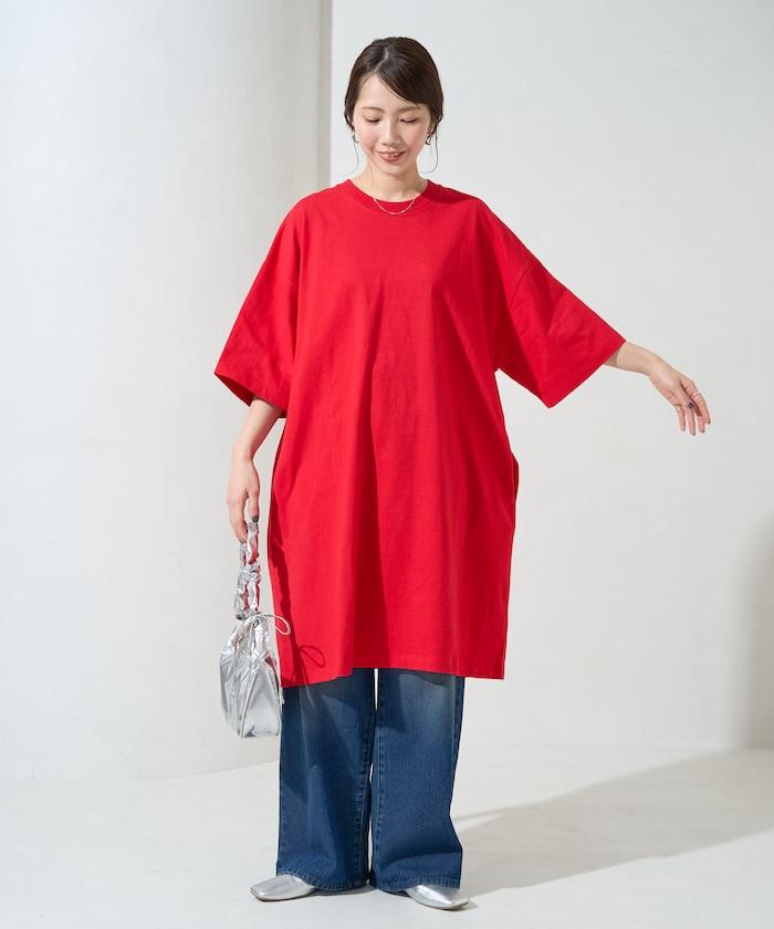 大尺寸T恤短袖迷你連衣裙