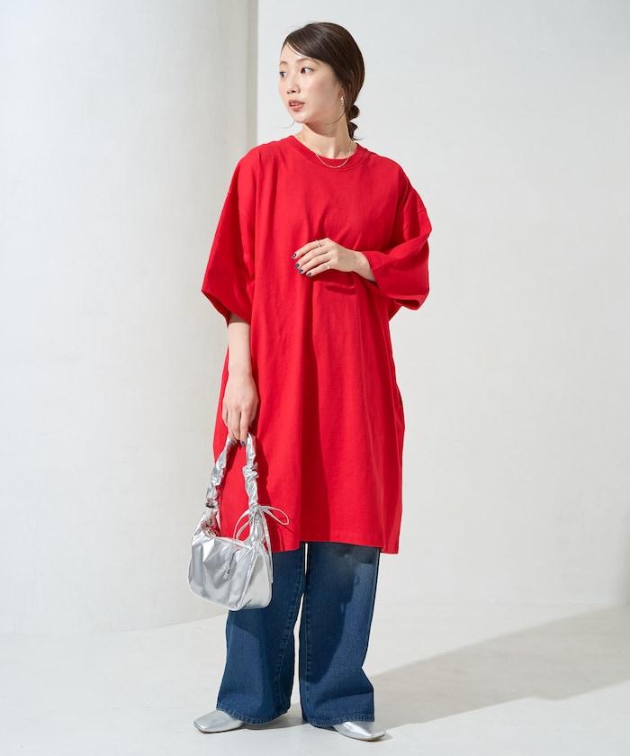 大尺寸T恤短袖迷你連衣裙