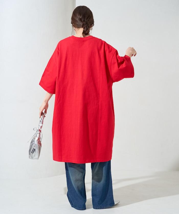 大尺寸T恤短袖迷你連衣裙