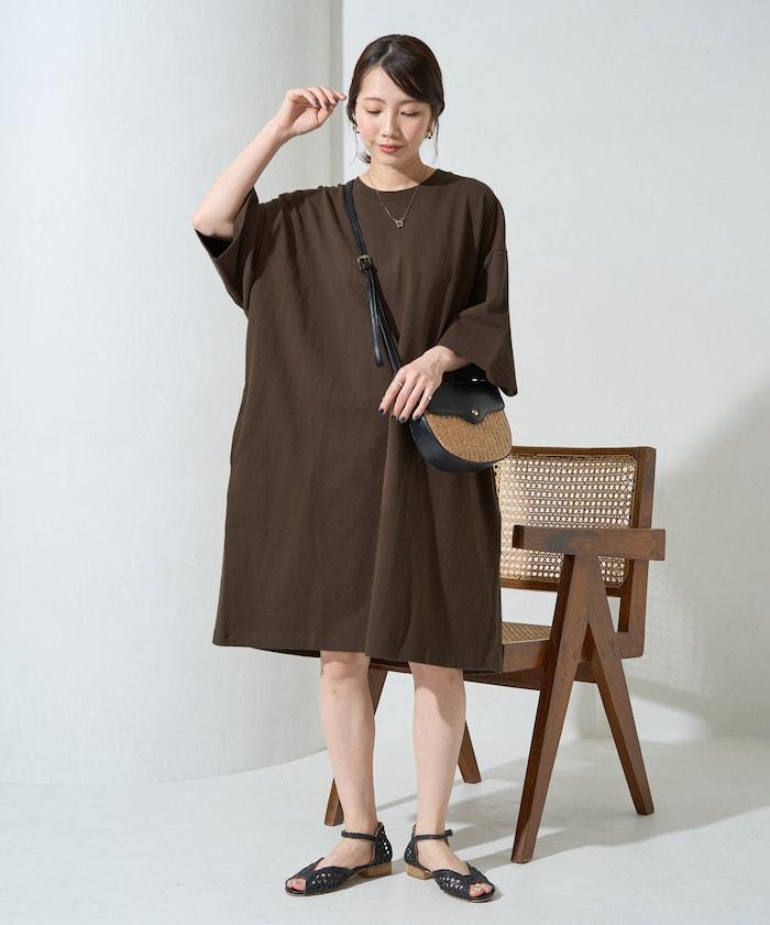 大尺寸T恤短袖迷你連衣裙