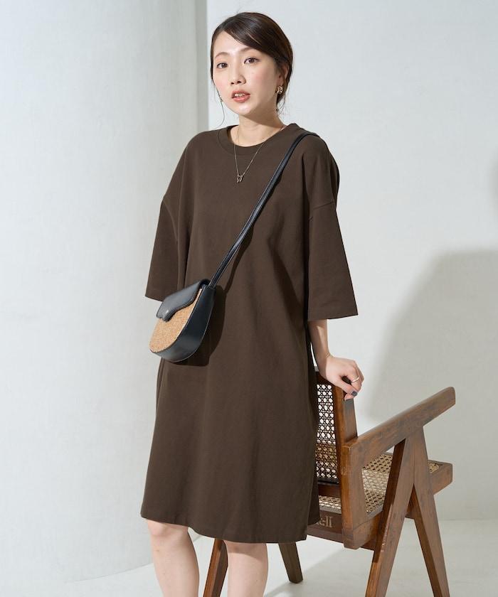 大尺寸T恤短袖迷你連衣裙