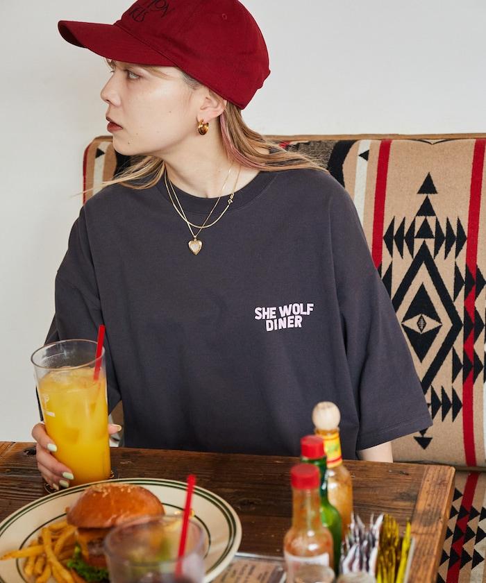 SHE WOLF DINER×FREAK'S STORE/海狼餐廳 聯名 大尺寸 後背印花T恤/CAR