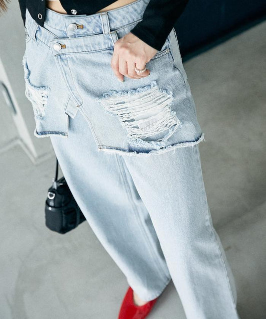 層疊式包裹牛仔褲 限定推出