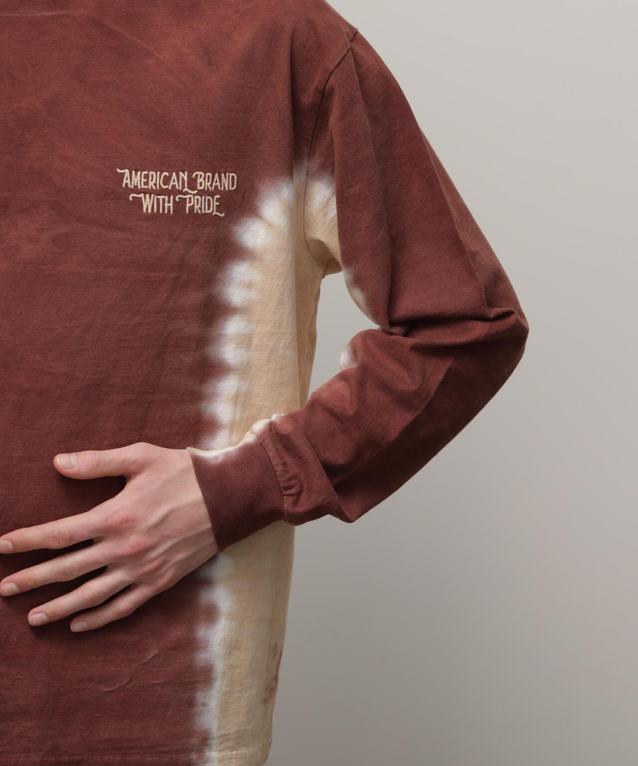 TIE DYE 長袖 T 恤 "自豪的美國品牌"