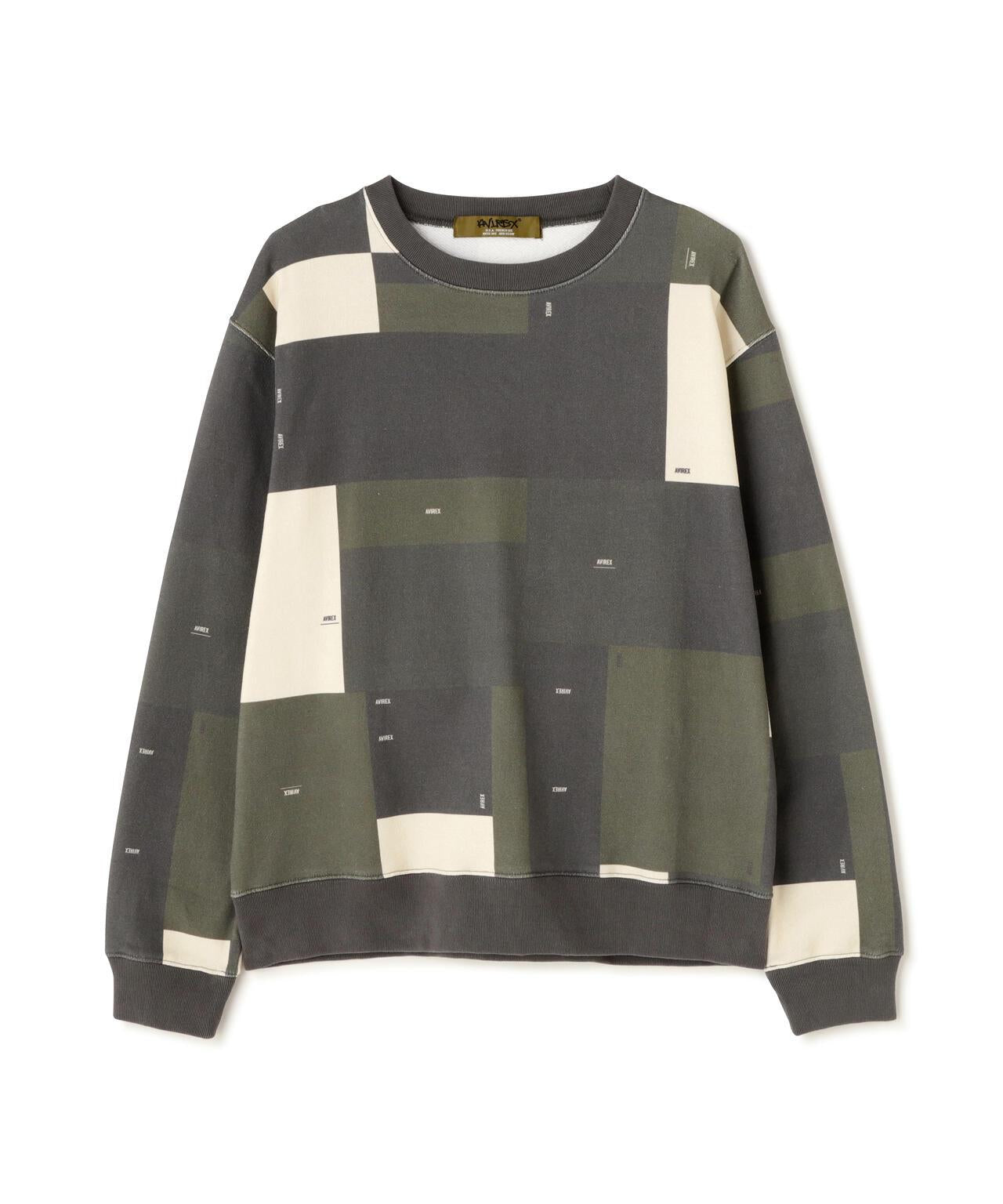 CREW NECK SWEAT GEOMETRY / 圓領衛衣 幾何圖案 / AVIREX / 阿維雷克斯