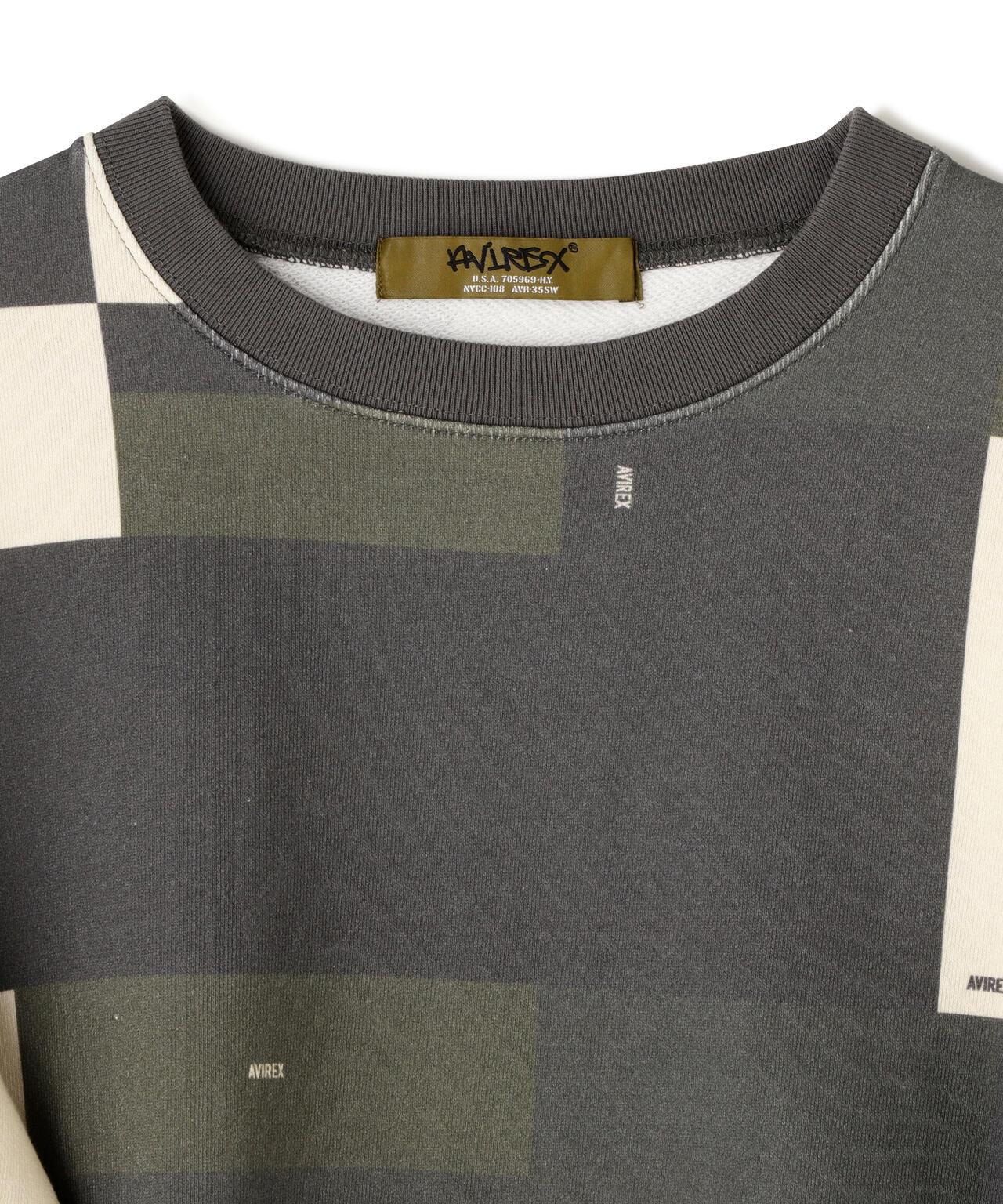 CREW NECK SWEAT GEOMETRY / 圓領衛衣 幾何圖案 / AVIREX / 阿維雷克斯