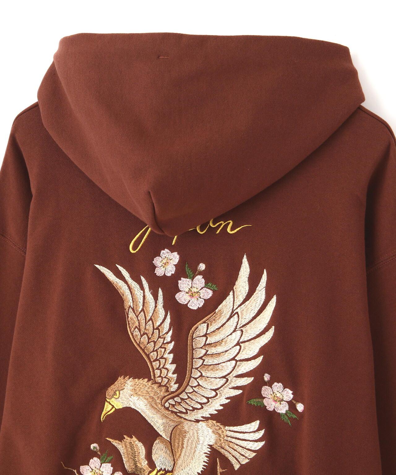 刺繡櫻花日本鷹帽衫