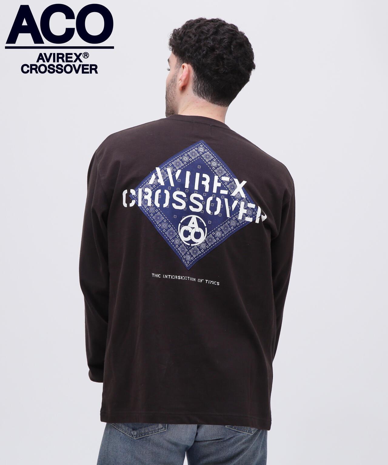《CROSSOVER》印花頭巾長袖T恤 / 頭巾貼片長袖T恤 / AVIREX