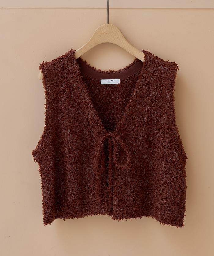 前蝴蝶結針織馬甲