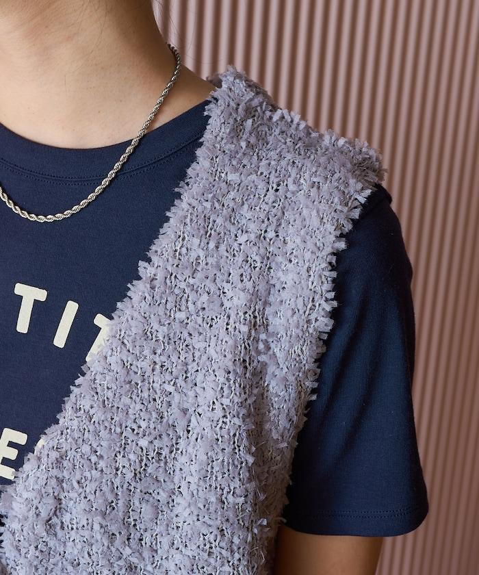 前蝴蝶結針織馬甲