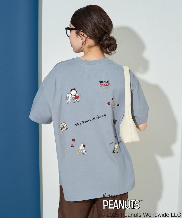 聯名/《史努比》/ Snoopy / 分散印花 刺繡 短袖 T恤【限定推出】