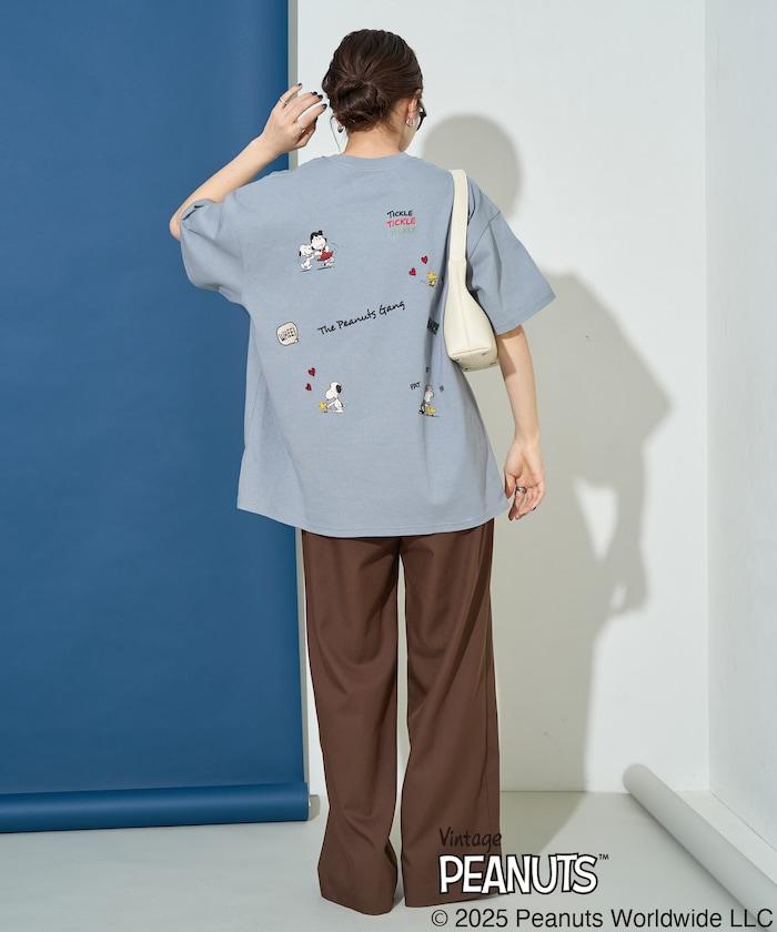 聯名/《史努比》/ Snoopy / 分散印花 刺繡 短袖 T恤【限定推出】