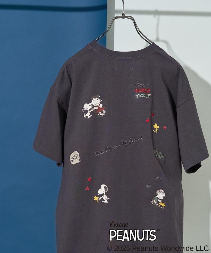聯名/《史努比》/ Snoopy / 分散印花 刺繡 短袖 T恤【限定推出】