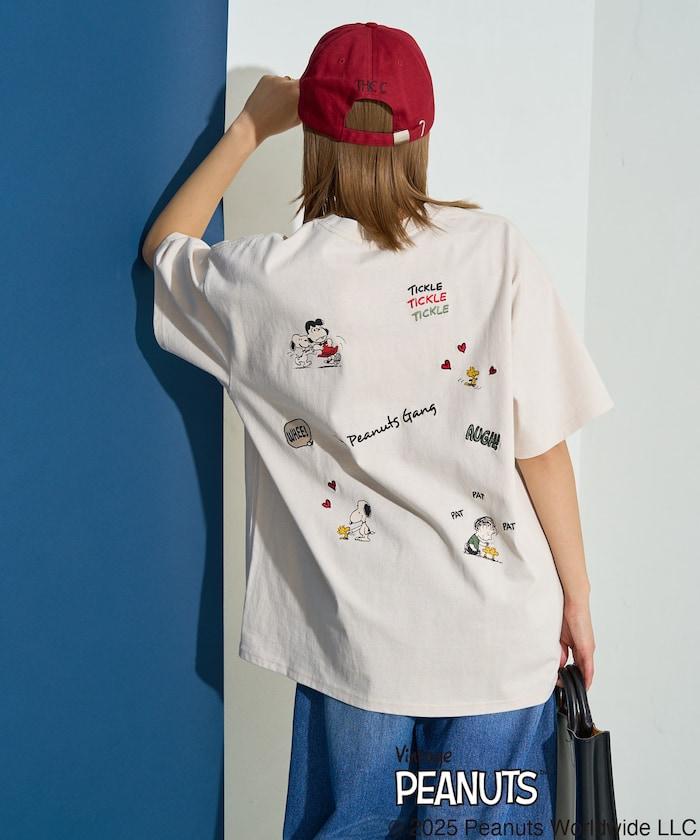 聯名/《史努比》/ Snoopy / 分散印花 刺繡 短袖 T恤【限定推出】