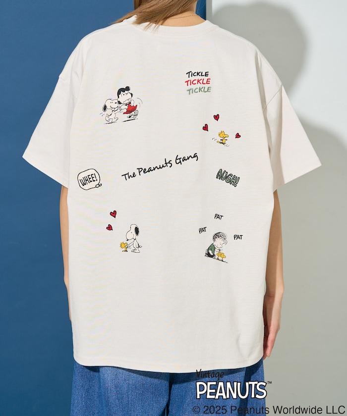 聯名/《史努比》/ Snoopy / 分散印花 刺繡 短袖 T恤【限定推出】