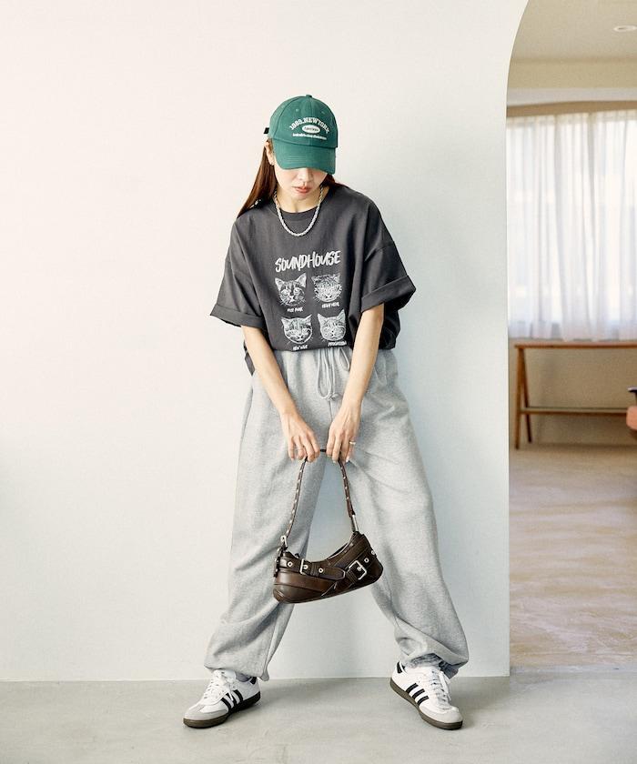 "SOUNDHOUSE" 4只貓 動物印花T恤