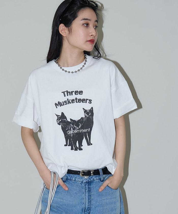 "三劍客"貓動物印花T恤