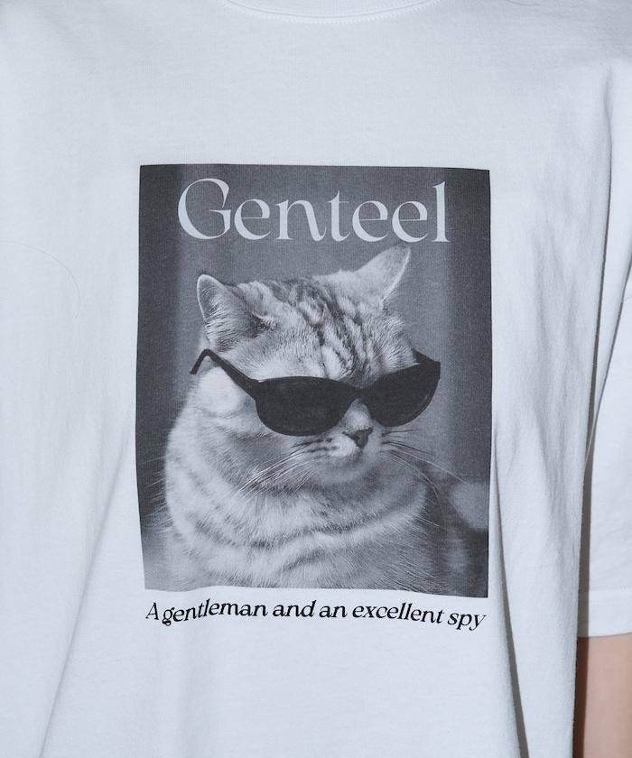 "Genteel"貓 動物印花T恤