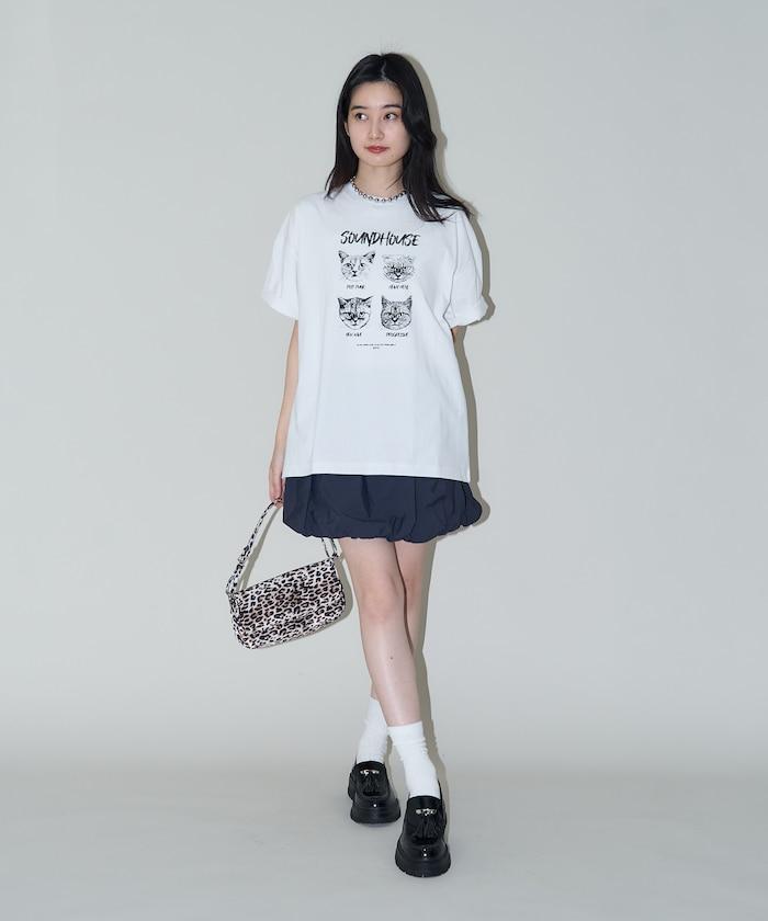 "SOUNDHOUSE" 4只貓 動物印花T恤