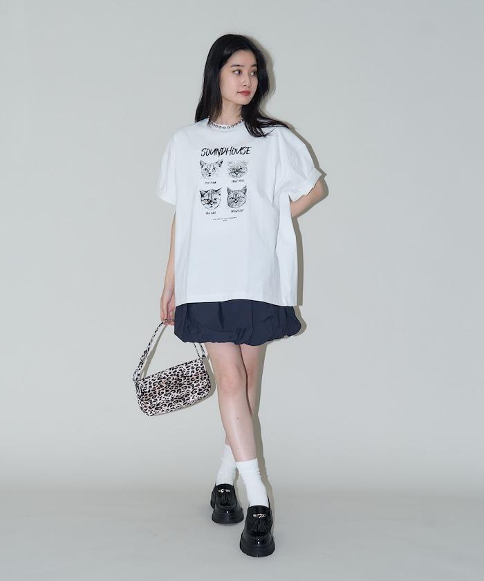 "SOUNDHOUSE" 4只貓 動物印花T恤