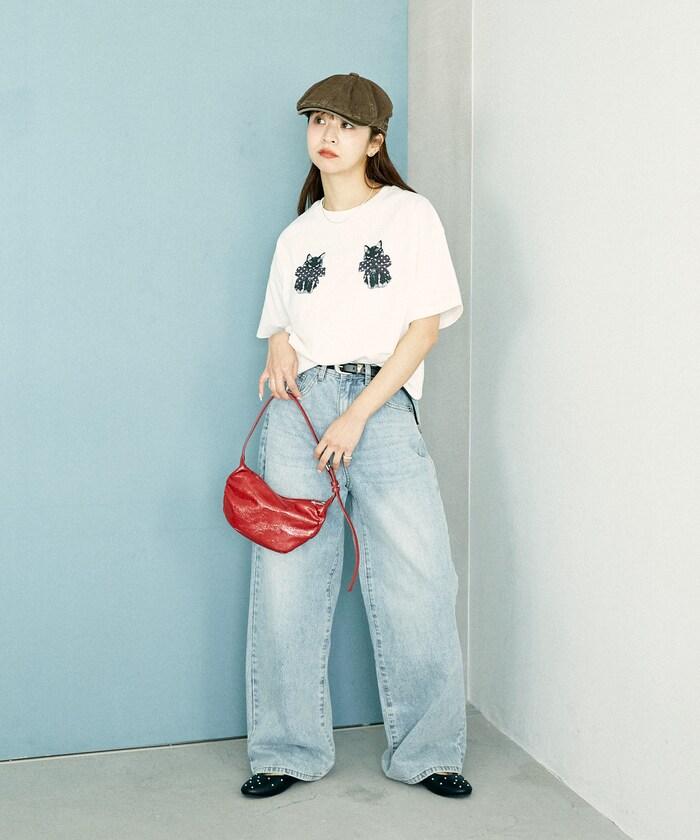 絨面絲帶貓咪印花T恤 限量