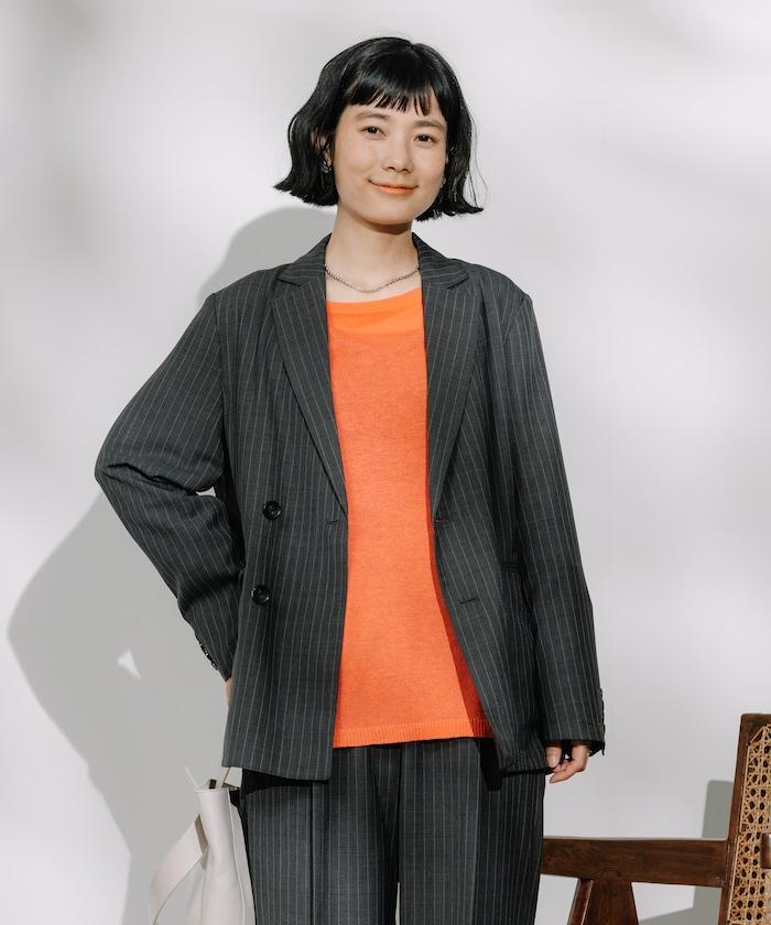 亞麻觸感西裝外套