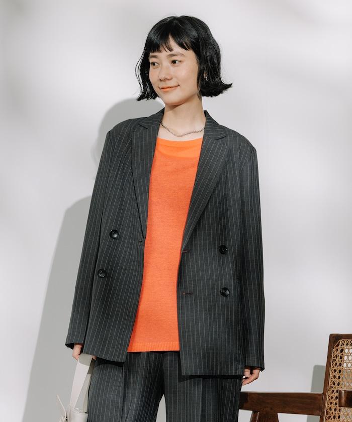 亞麻觸感西裝外套