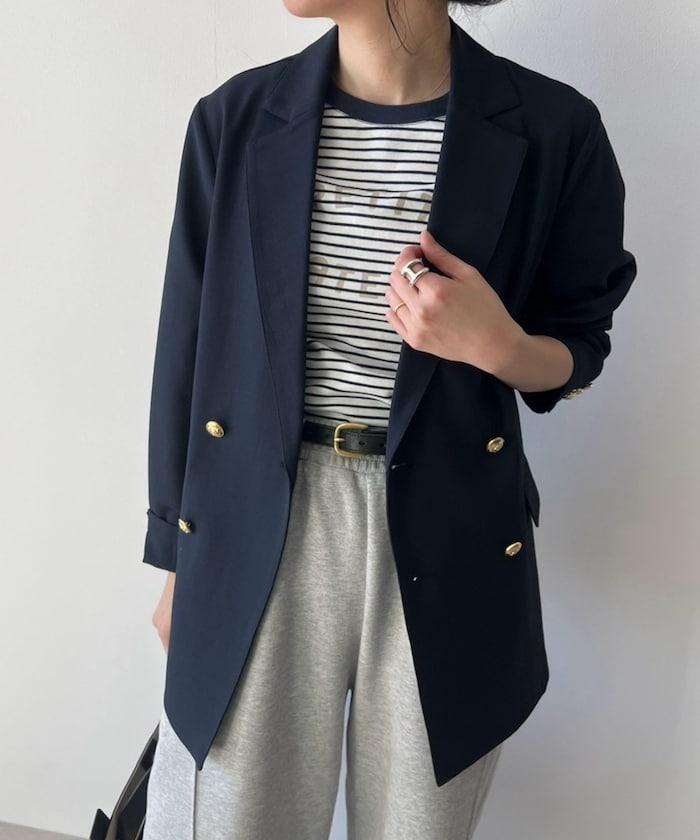 亞麻觸感西裝外套
