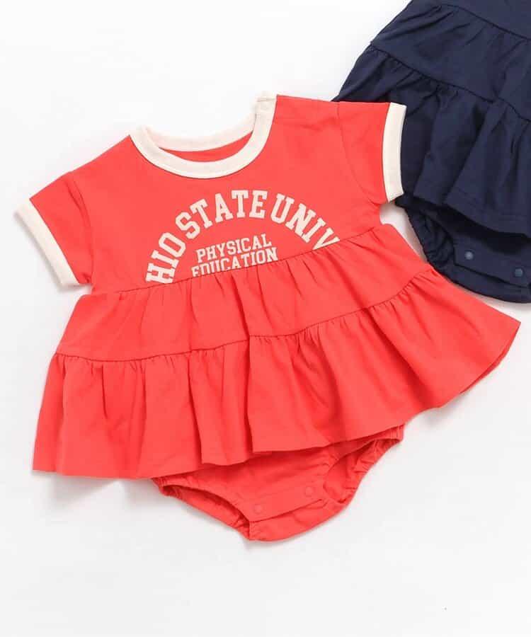 【連衣裙】女生學院風褶邊連體褲