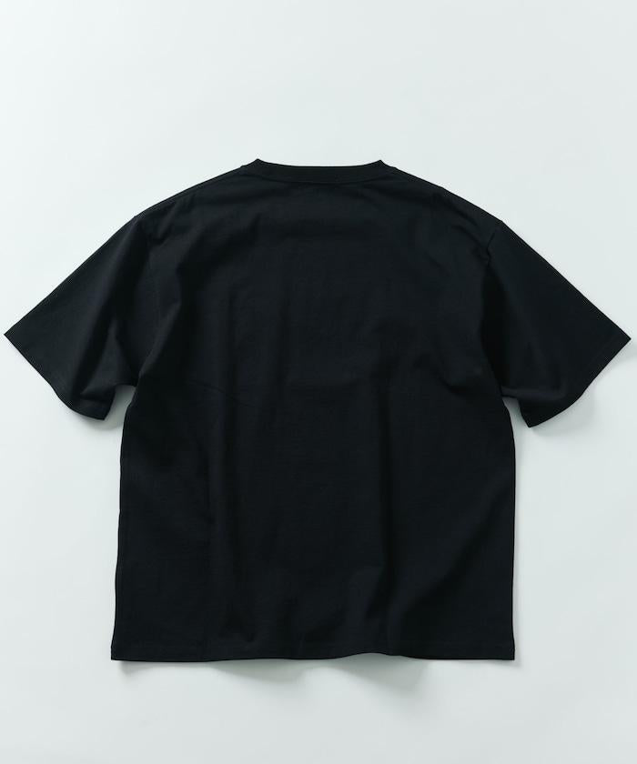 大尺寸 印花裝飾 圓領 帶口袋T恤