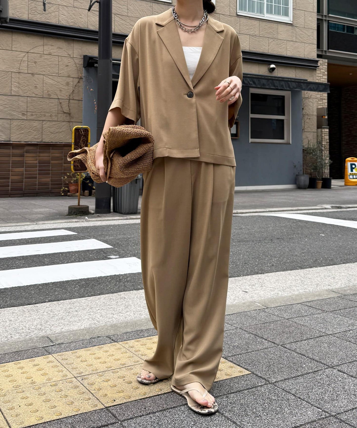 接觸冷感5分袖夾克