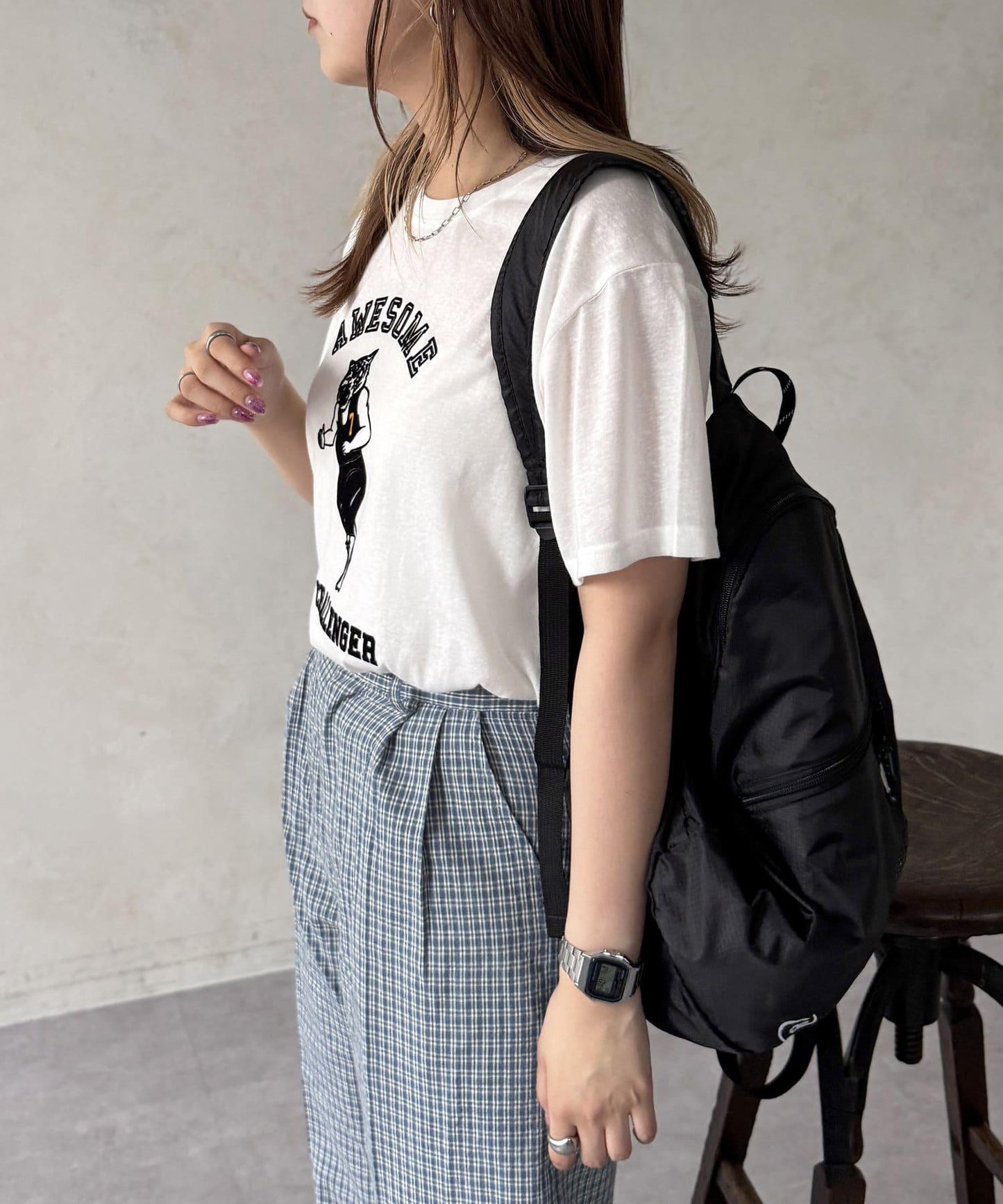 透明絨面短袖T-shirt