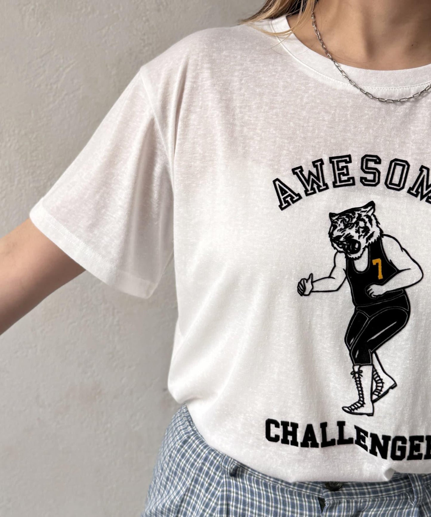 透明絨面短袖T-shirt