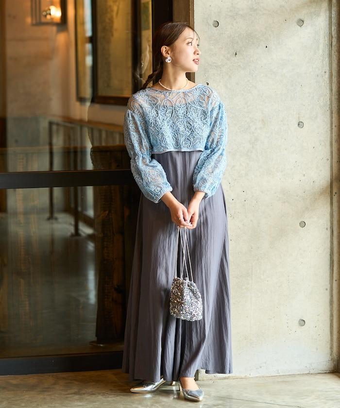 蕾絲短外套套裝吊帶連衣裙