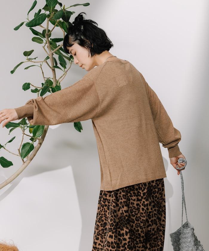 亞麻混紡針織套頭衫