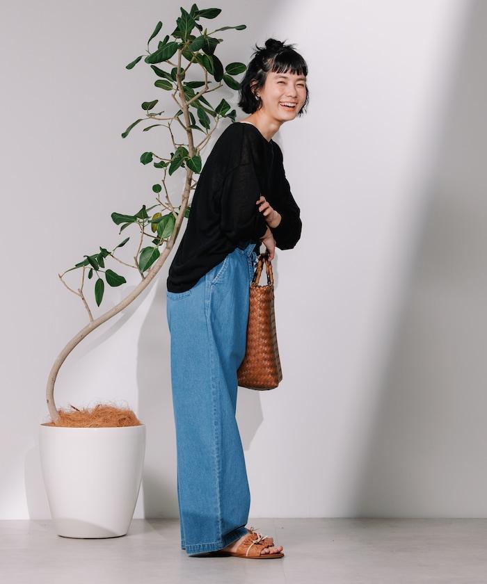 亞麻混紡針織套頭衫