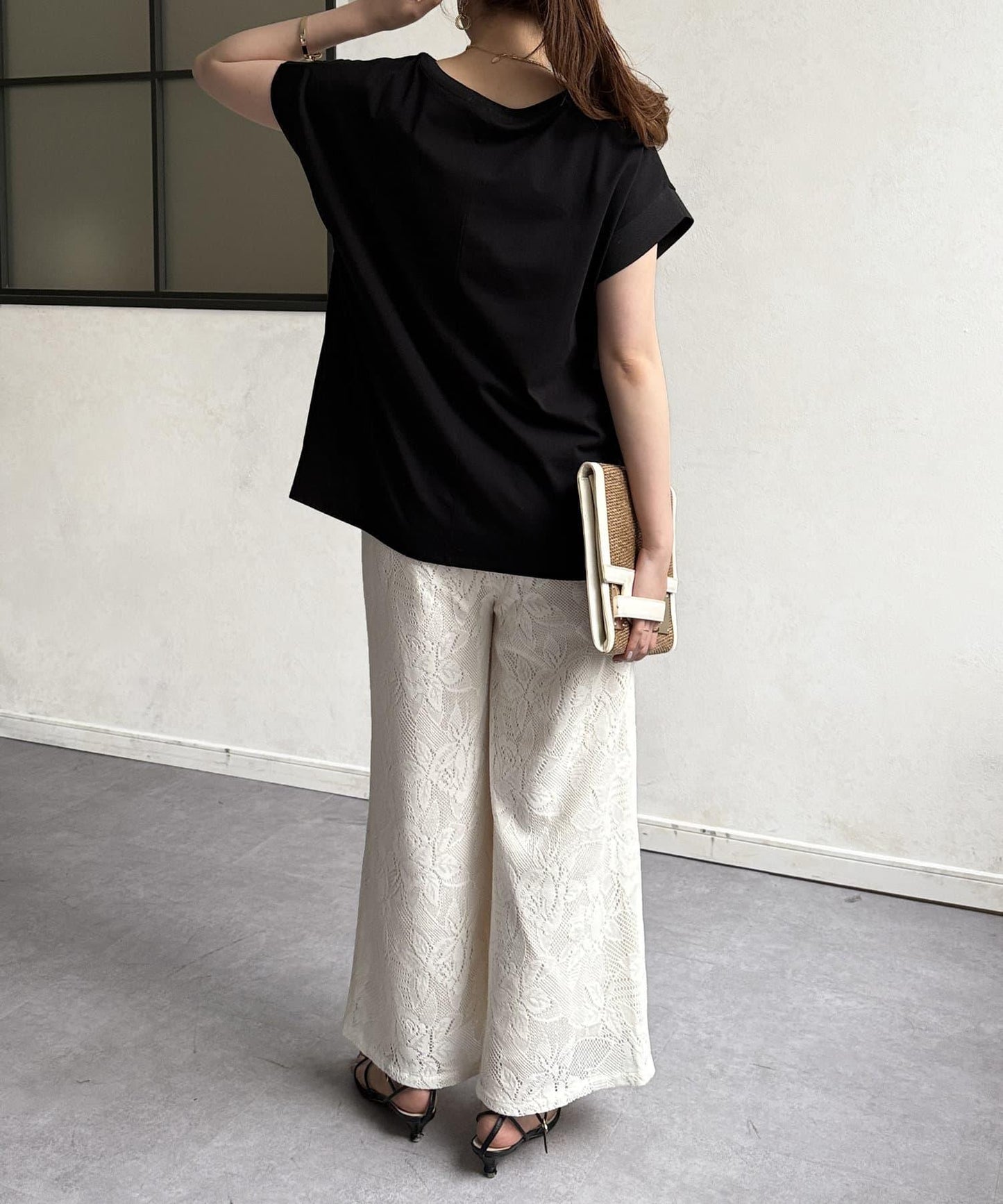 功能素材袖口織帶法式T-shirt