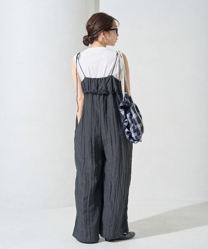 水洗處理 褶邊 增厚 揹帶褲