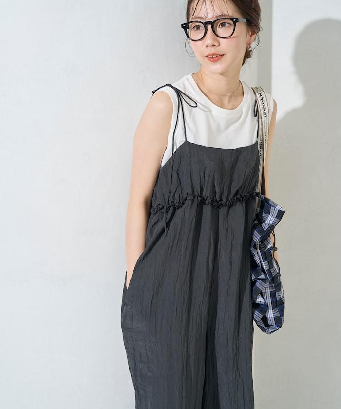 水洗處理 褶邊 增厚 揹帶褲