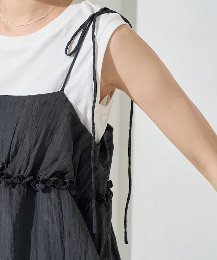 水洗處理 褶邊 增厚 揹帶褲