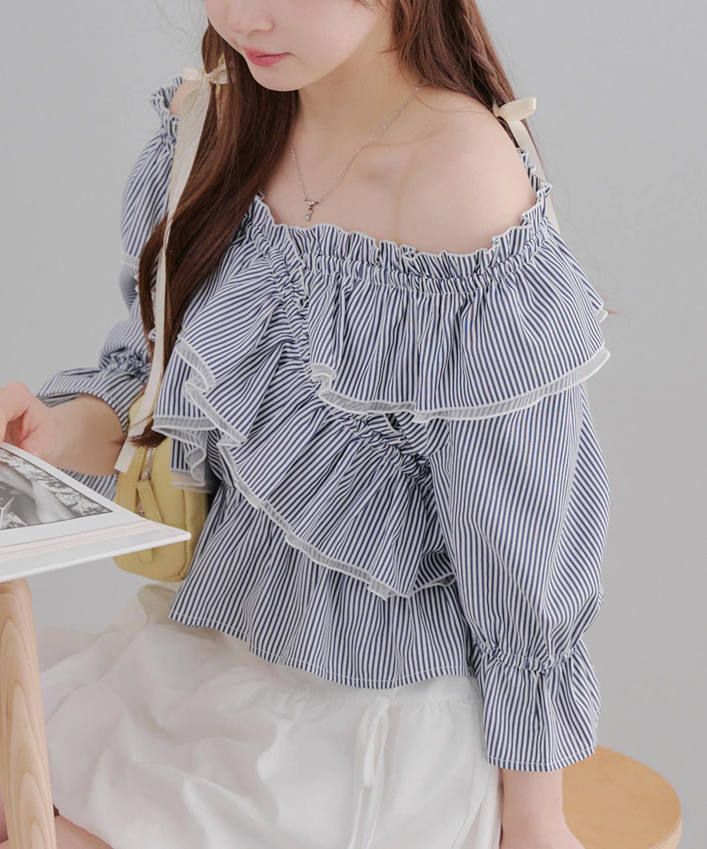 【優雅女士風】交叉領襯衫