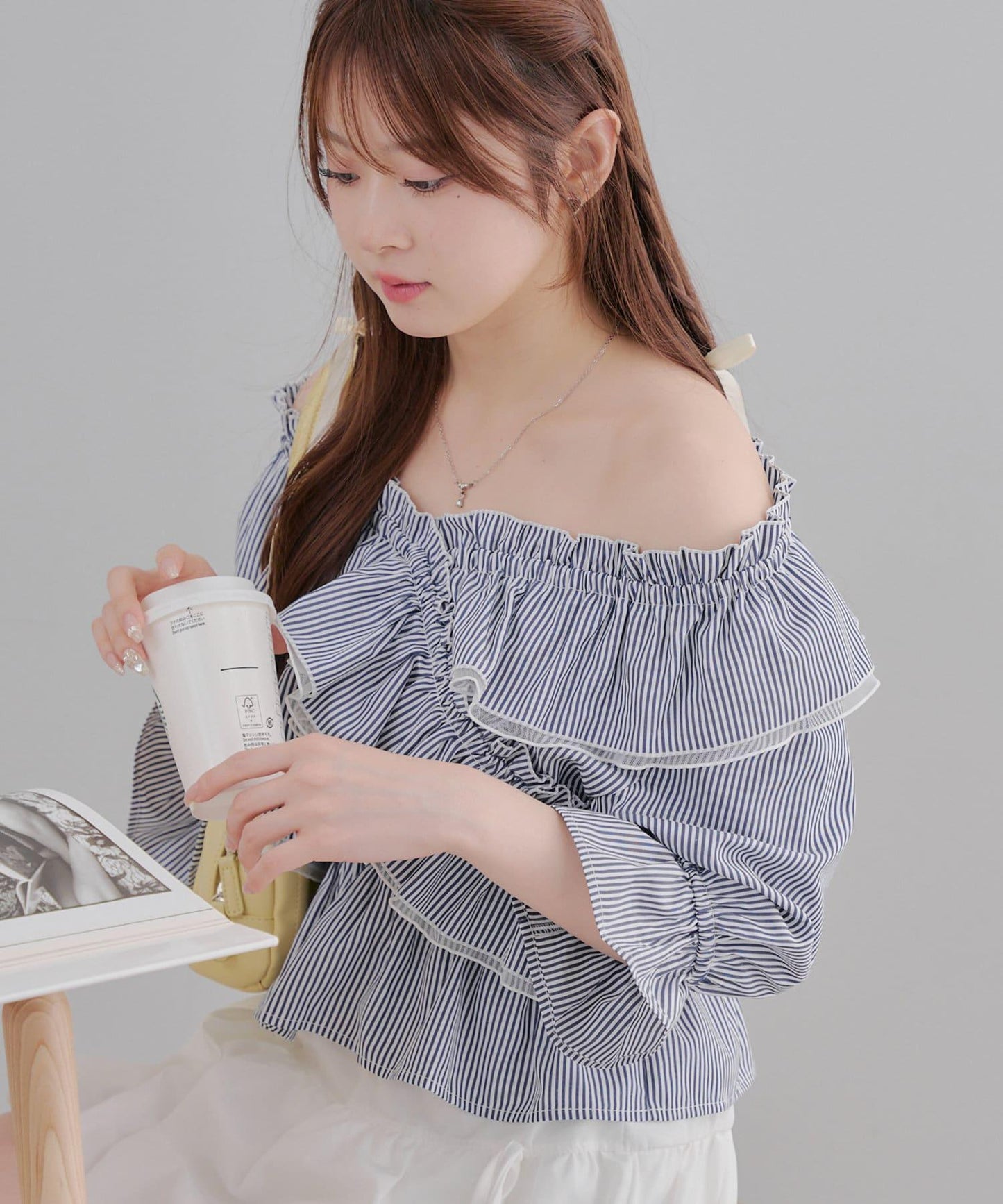 【優雅女士風】交叉領襯衫