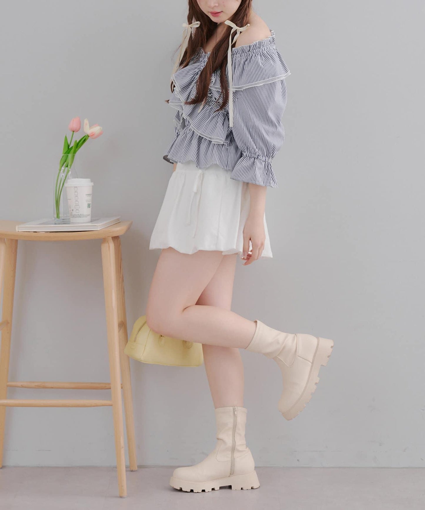 【優雅女士風】交叉領襯衫